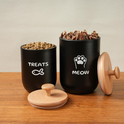 Cat Treat Container with Airtight Lid, Cat Food Oganizer Dry Food, Cat Food Storage Containers, Pet