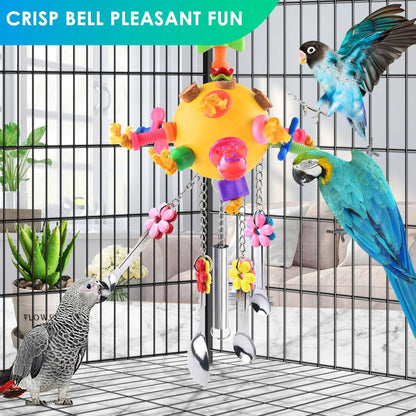 KATUMO Bird Toys Pull Spoons Colorful Acrylic Stick Toys Parrot Chew Toy for Amazon Parrot, African