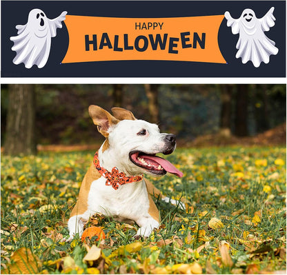 Unique style paws Halloween Dog Collar with Flower Tie Cotton Adjustable Puppy Collar for Small