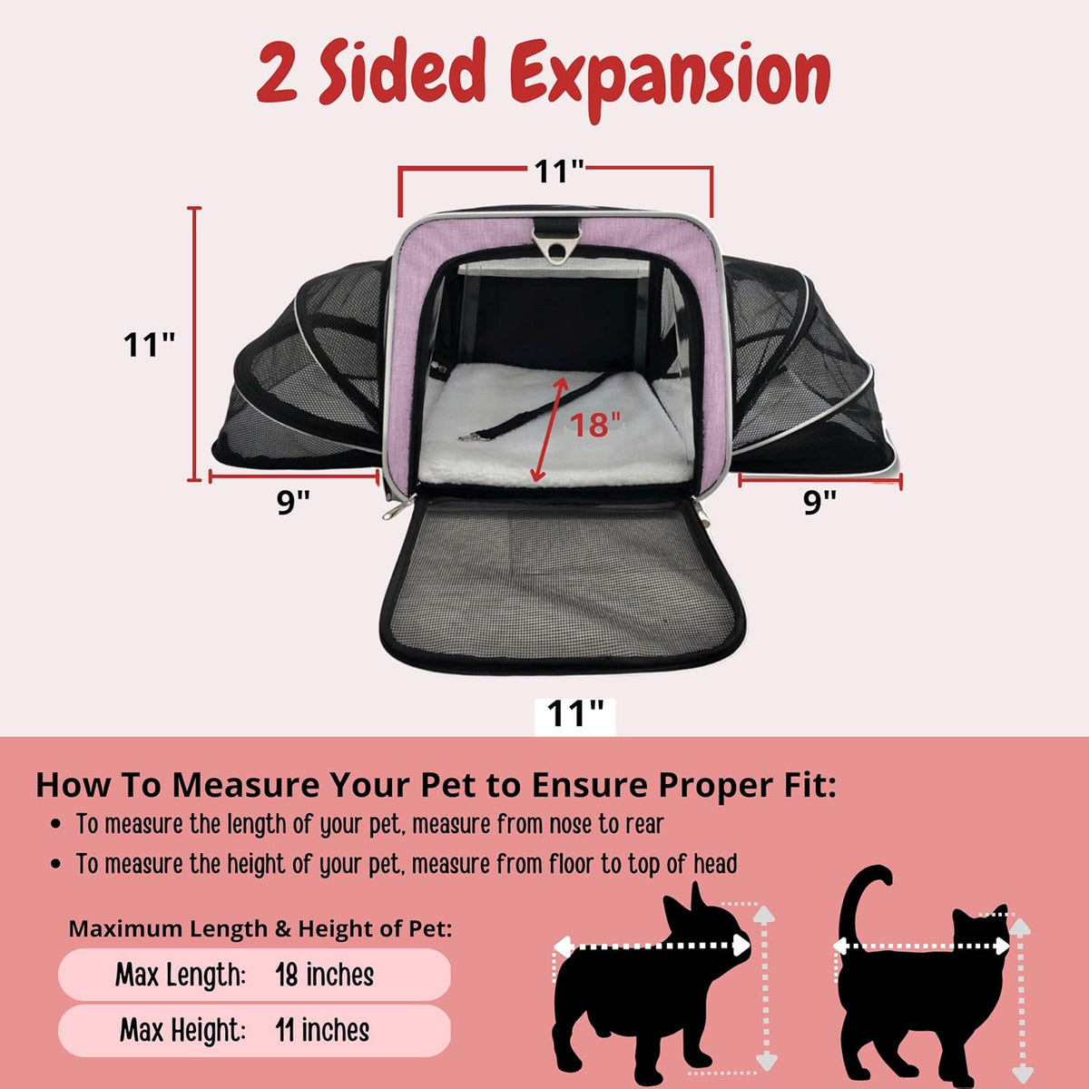 Airline Approved Expandable Premium Pet Carrier on Wheels- Two Sided Rolling Carrier- Designed for