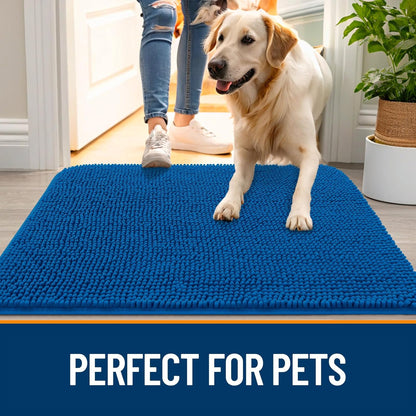 OLANLY Dog Door Mat for Muddy Paws 44x24, Absorbs Moisture and Dirt, Absorbent Non-Slip Washable