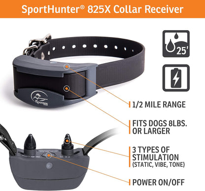 SportDOG Brand SportHunter 825X Dog Training Static Collar with Remote, 1/2 Mile Range Waterproof