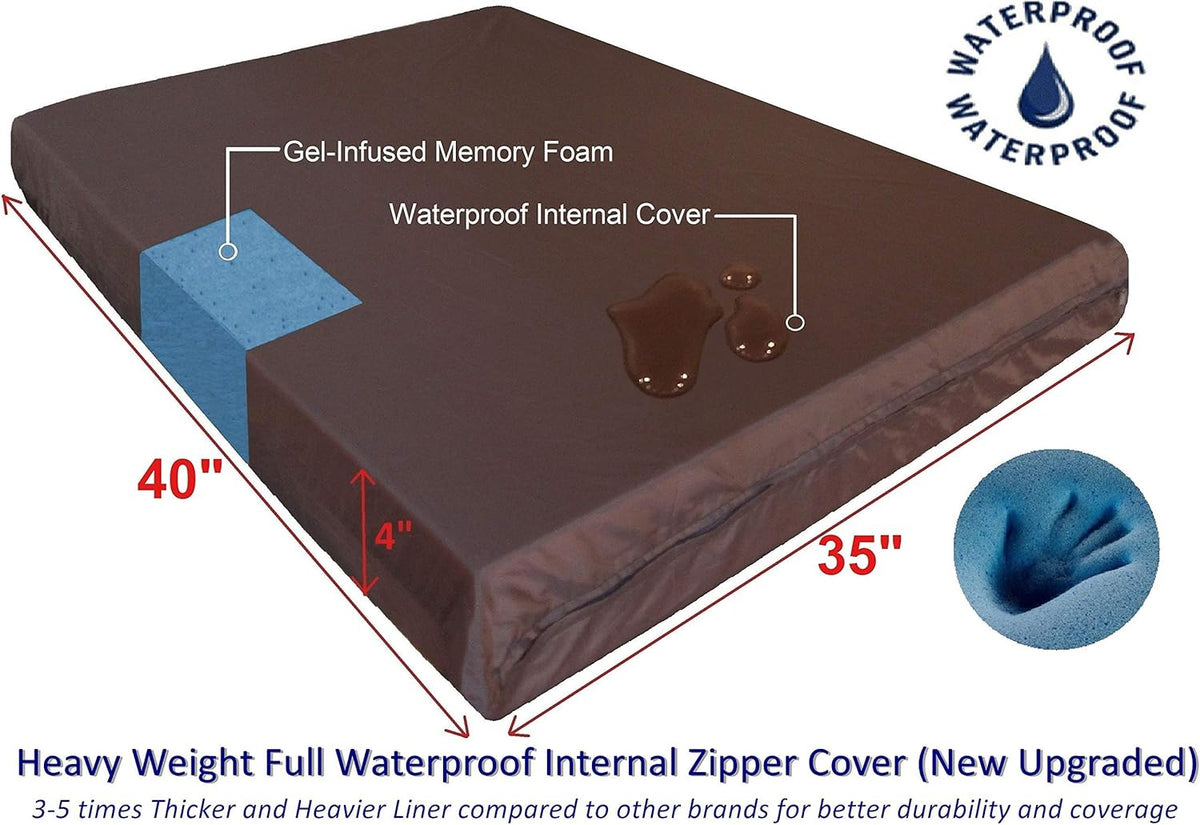 Dogbed4less Luxury Extra Large Orthopedic Memory Foam Dog Bed for Large Dogs with Durable