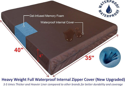 Dogbed4less Luxury Extra Large Orthopedic Memory Foam Dog Bed for Large Dogs with Durable