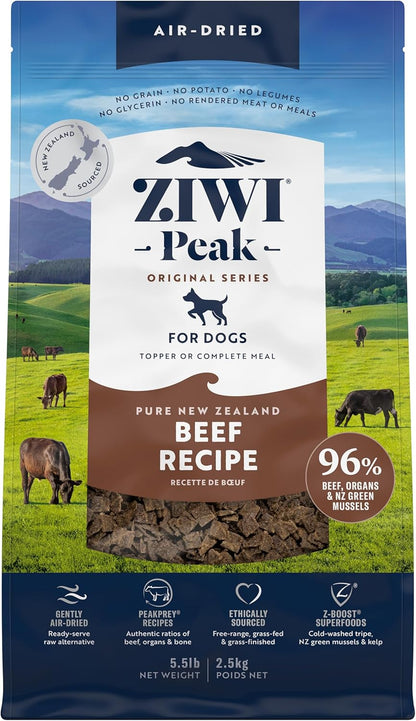 ZIWI Peak Air-Dried Dog Food – Beef - All Natural, High Protein, Grain Free, Limited Ingredient w/