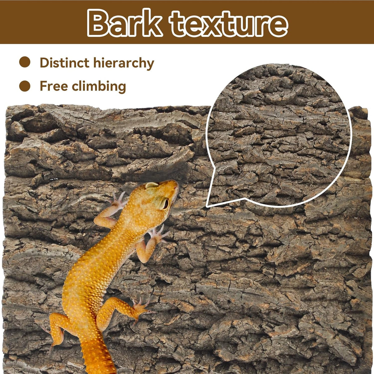 2PCS Natural Cork Terrarium Background,11.81 x 11.81 Inch Reptile Bark Background 3D Bearded Dragon