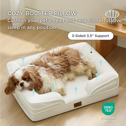 Bedsure Orthopedic Dog Bed Medium Size Dogs - Washable Medium Dog Cat Bed Waterproof, Comfort Pet