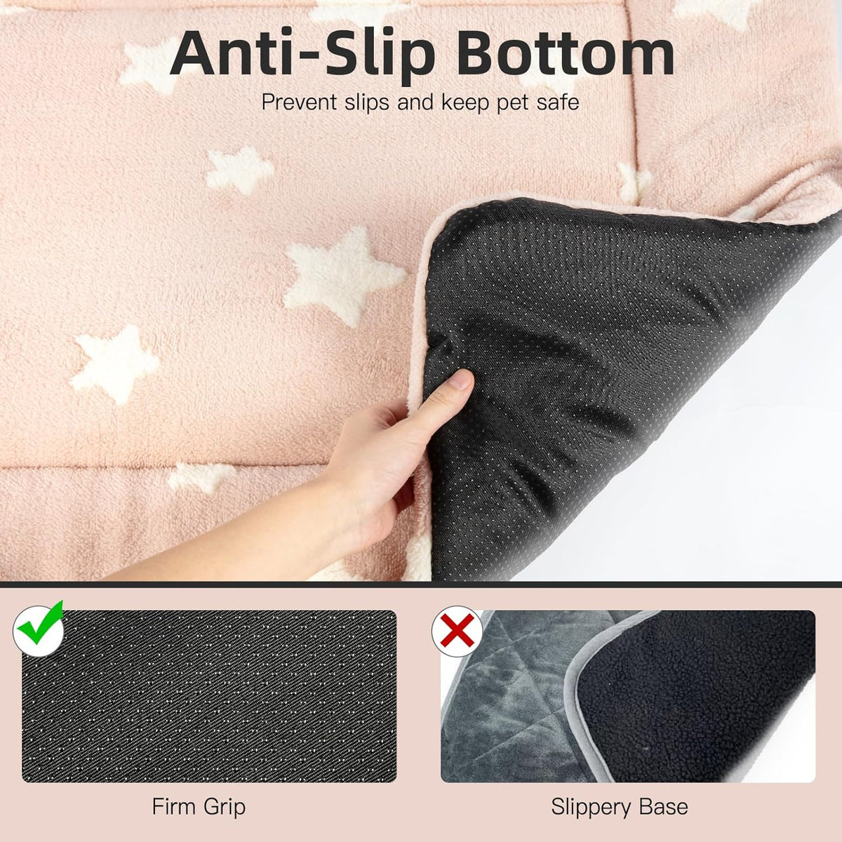 Mora Pets Dog Crate Pad Dog Kennel Bed Crate Mat for Large Dogs Washable Cute Star Pet Bed for Cage