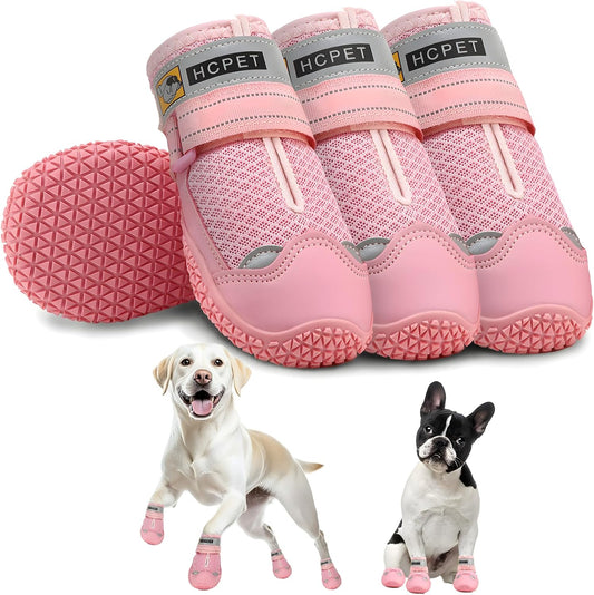 Hcpet Dog Shoes for Large Dogs, Breathable Dog Booties for Small Medium Dogs, Anti-Slip Dog Boots &