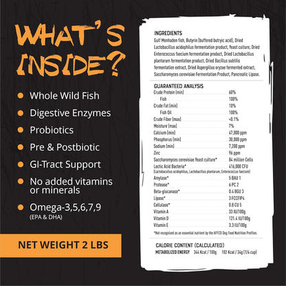 Origins 5-in-1 Dog Supplement - Powdered Food Topper w/Natural Omega 3 Fish Oil - Supports Healthy
