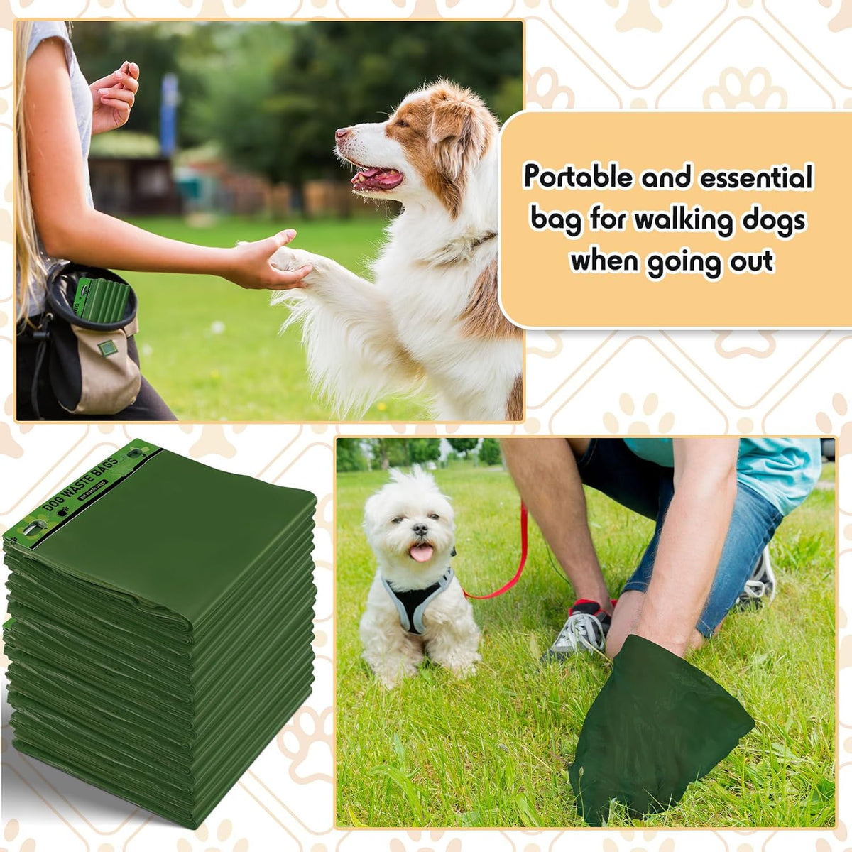 Ireer 5000 Pcs 50 Counts 5000 Pcs Header Bag Bulk Dog Pet Waste Bags Poop Easy Single Pull for Poop