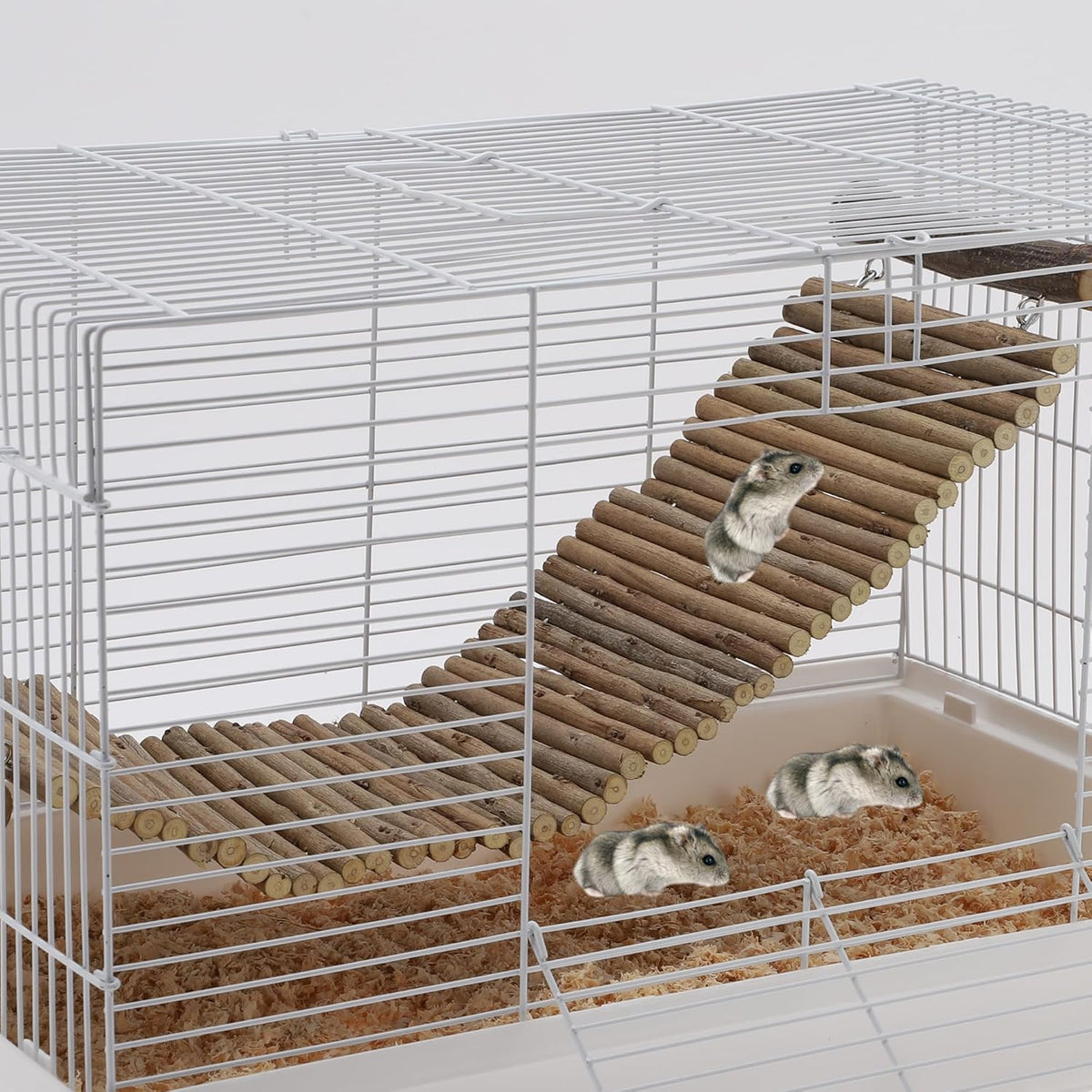 Hamster Bridge,Rat Long Bendy Bridge Wooden Climbing Ladder Cage Accessories for Syrian Hamster