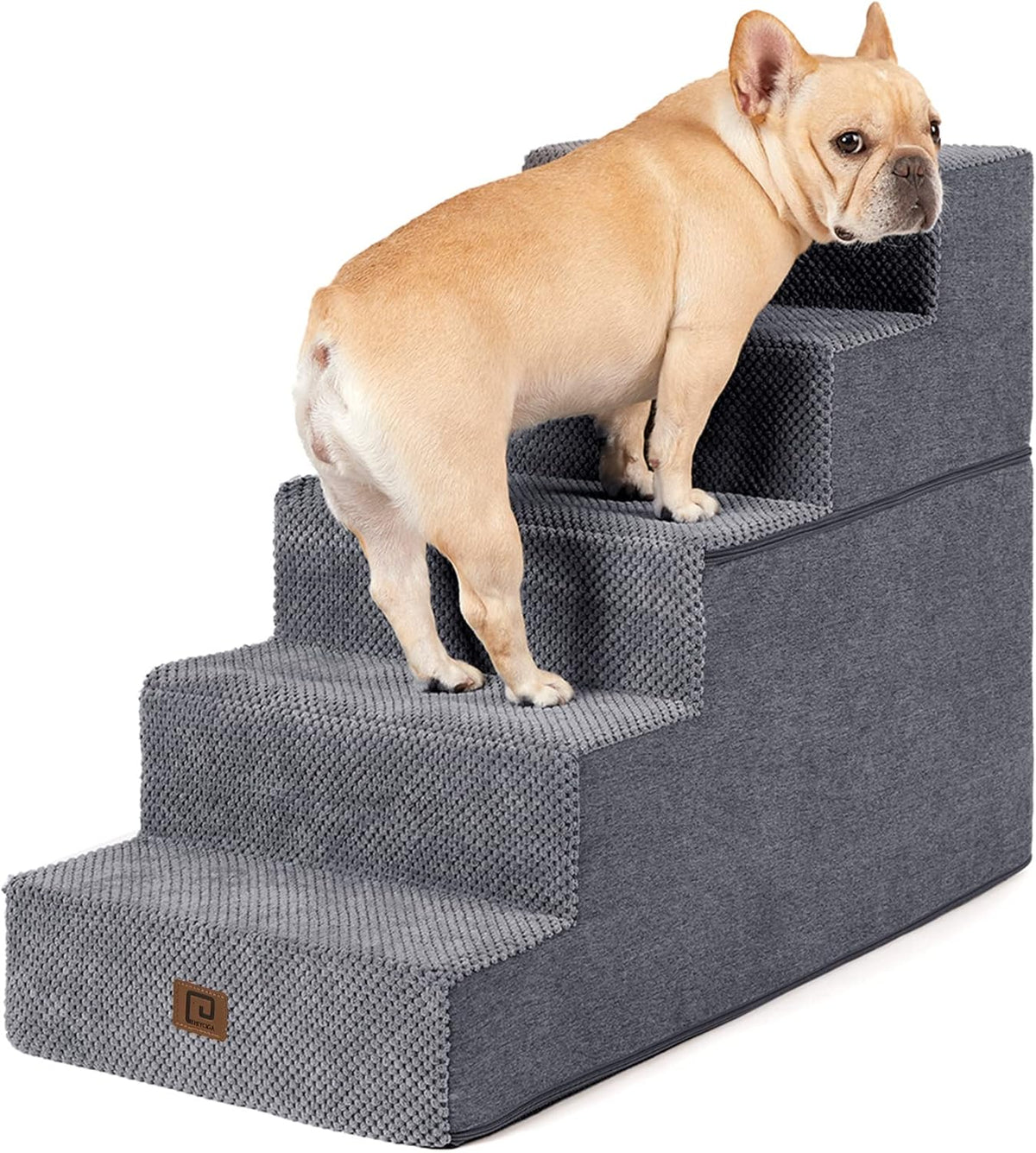 EHEYCIGA Dog Stairs for High Bed 22.5" H, 5-Step Dog Steps for Bed, Pet Steps for Small Dogs and