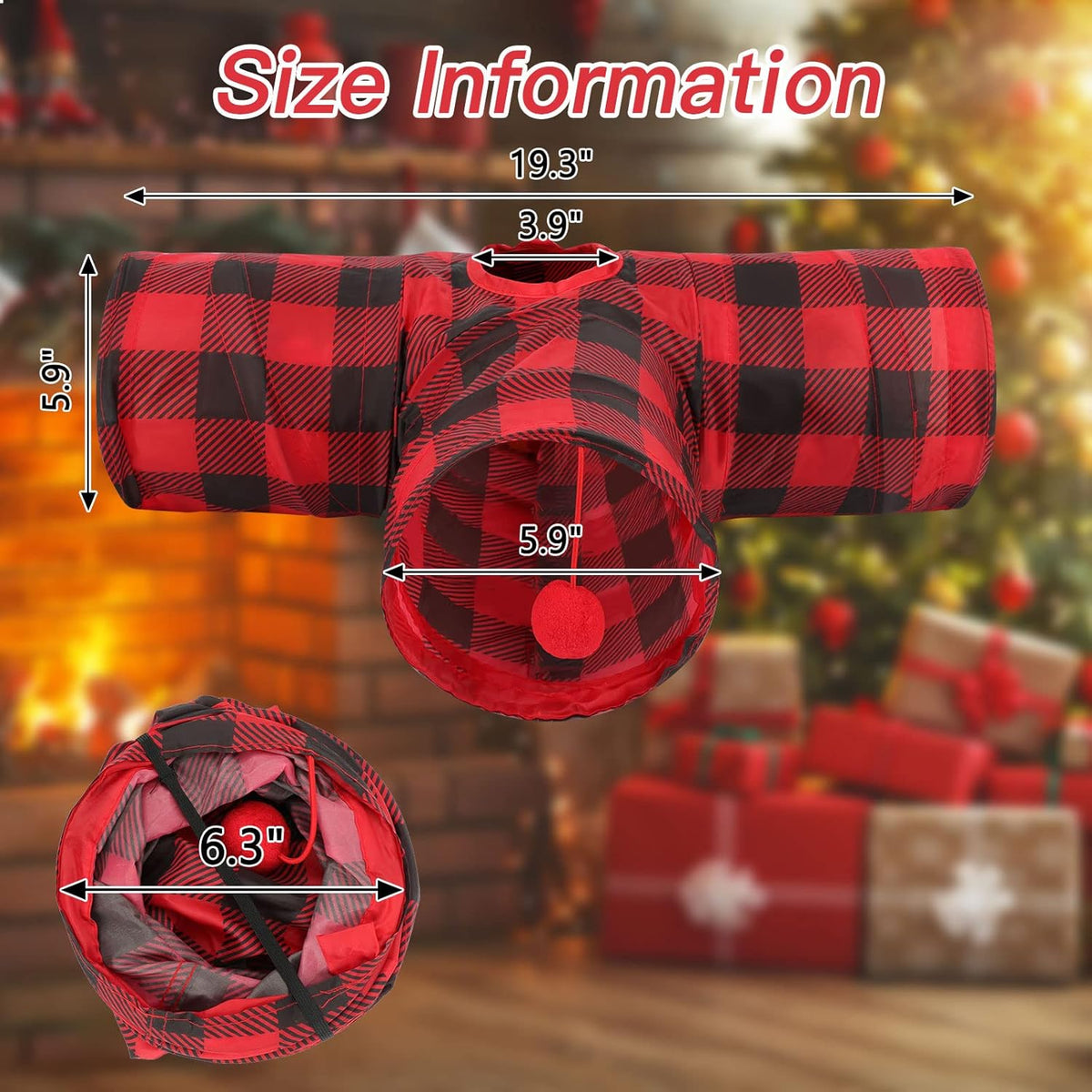 Rypet Guinea Pig Tunnels & Tubes Collapsible 3 Way Small Animals Hideaway Activity Tunnel Toys for