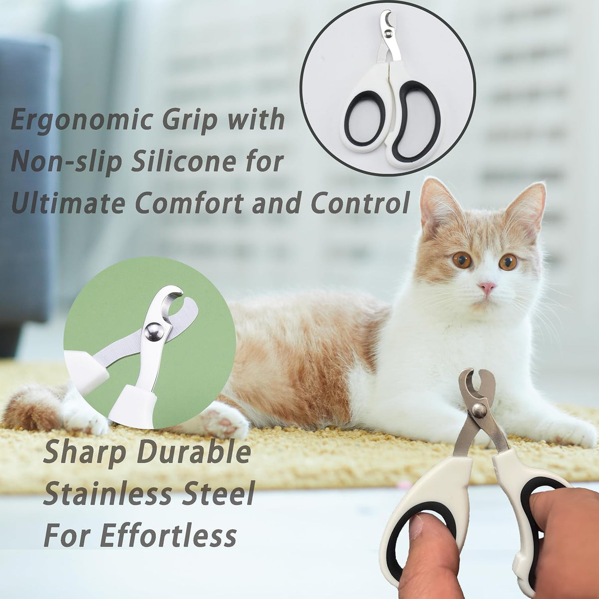 Cat Grooming Brush Kit 6 Tools - Deshedding & Dematting for Long/Short Hair, Self-Cleaning Slicker