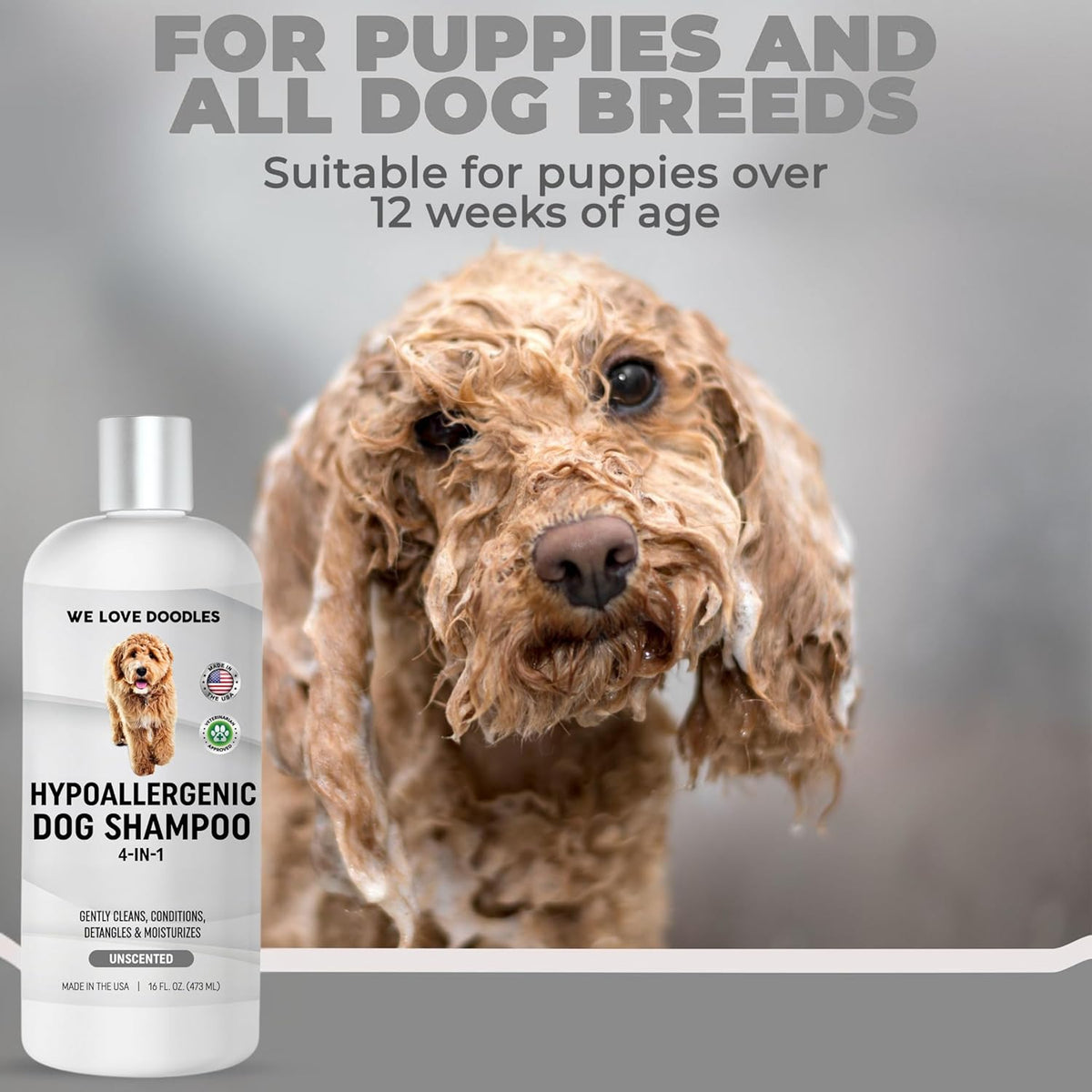 Hypoallergenic Dog Shampoo, Conditioner, and Detangler | Made in USA | Eco-Friendly Ingredients |