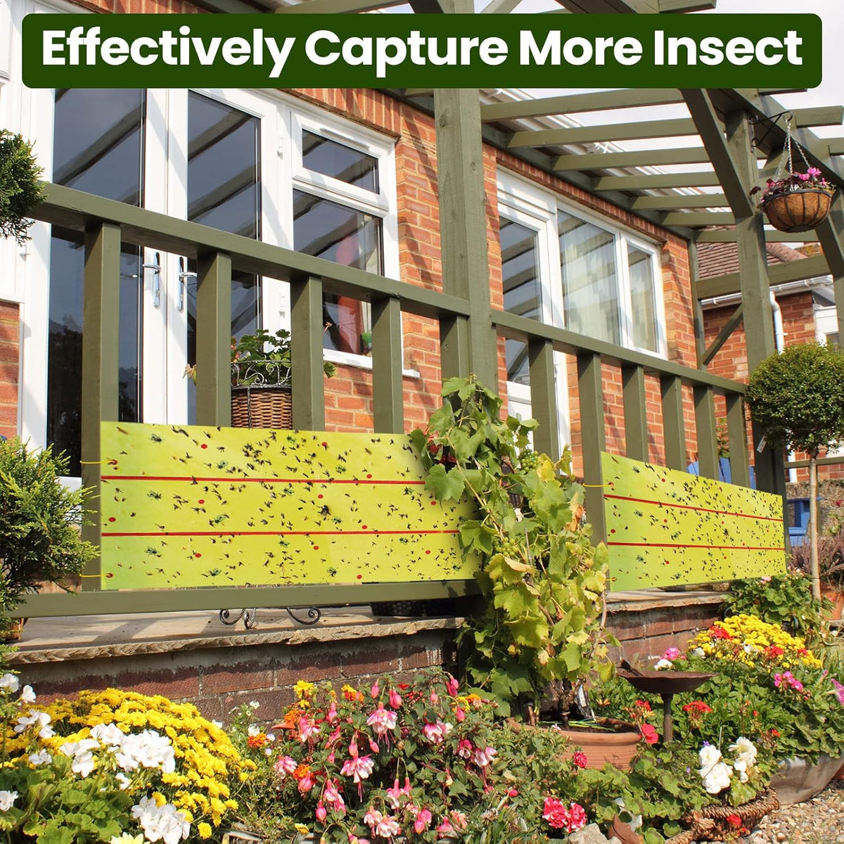 Qualirey 295 ft Giant Sticky Fly Traps, 30 Feet Fly Strips for Indoor Outdoor Hanging Flying Tapes