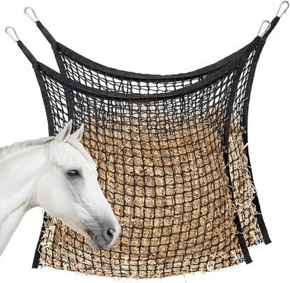 2 PCS Slow Feed Hay Net for Horses, Large Capacity Hay Bags for Horses Goats Sheep Donkey Trailer