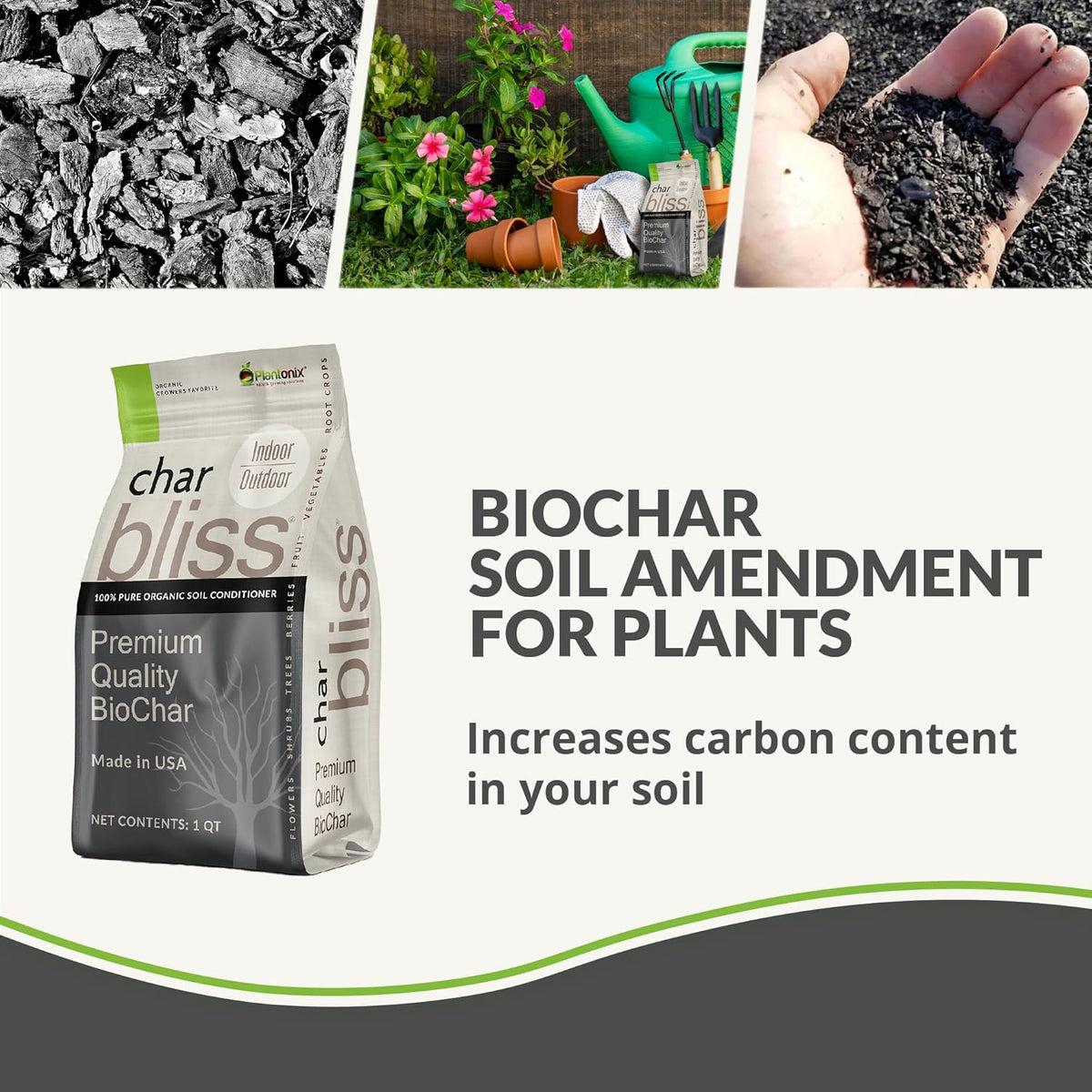 Char Bliss (16 Qts) - Organic Biochar for Plants - OMRI-Listed Biochar Soil Amendment Organic - Bio