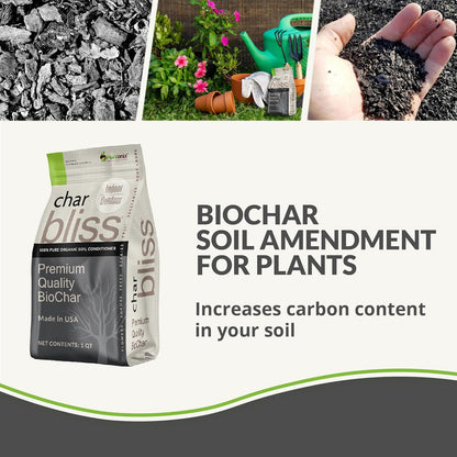 Char Bliss (16 Qts) - Organic Biochar for Plants - OMRI-Listed Biochar Soil Amendment Organic - Bio