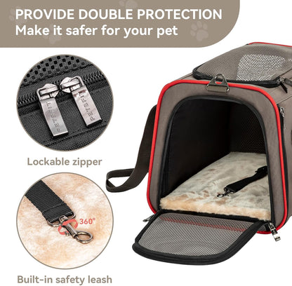 Petsfit Expandable Cat Carrier Dog Carriers,Airline Approved Soft-Sided Portable Pet Travel