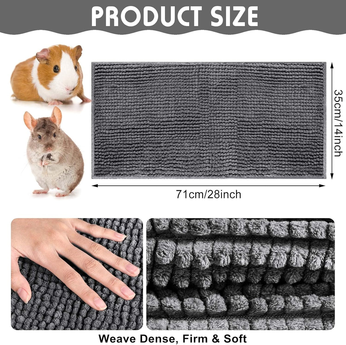 Amylove 4 Pcs Guinea Pig Cage Liner Guinea Pig Bedding Washable Fleece Pee Pads Reusable Small