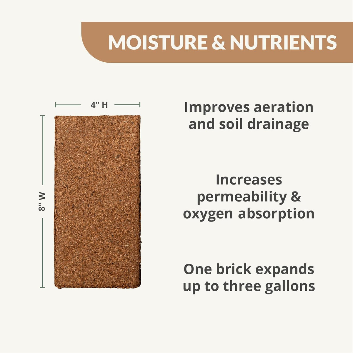 Coco Coir Brick (650gms) + Worm Bliss (1 Qt) + Char Bliss (1 Qt) - Organic Coco Coir for Plants