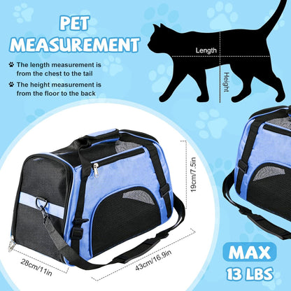 Sweetude 4 Pcs Cat Carrier Soft-Sided Pet Carrying Bag for Cat Under 13 Lbs, 16.9 x 11x 7.5 Inch
