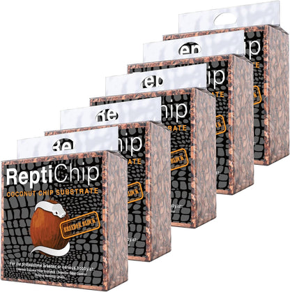 ReptiChip Reptile Substrate Coconut Chip Bedding 72 Quart Compressed Organic Coco Husk Block for