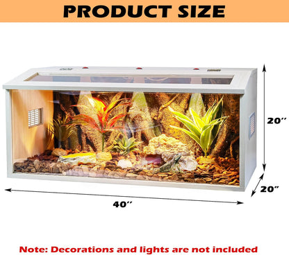 Prolee Bearded Dragon Tank, Reptile Enclosure, Snake Tank, Reptile Terrarium, Built-in Light