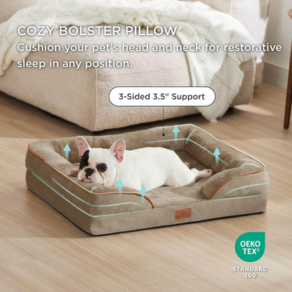 Bedsure Orthopedic Dog Bed Medium Size Dogs - Washable Medium Dog Cat Bed Waterproof, Comfort Pet