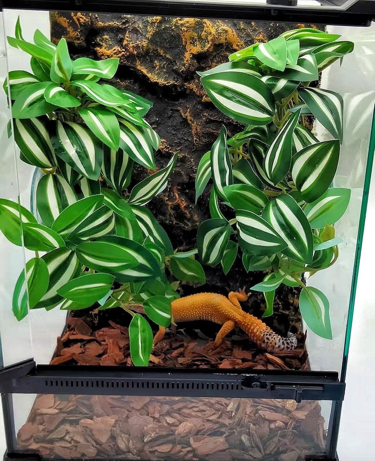 Reptile Plants for Terrarium Decor, Amphibian Habitat Decor, Snake Tank Accessories, Artificial