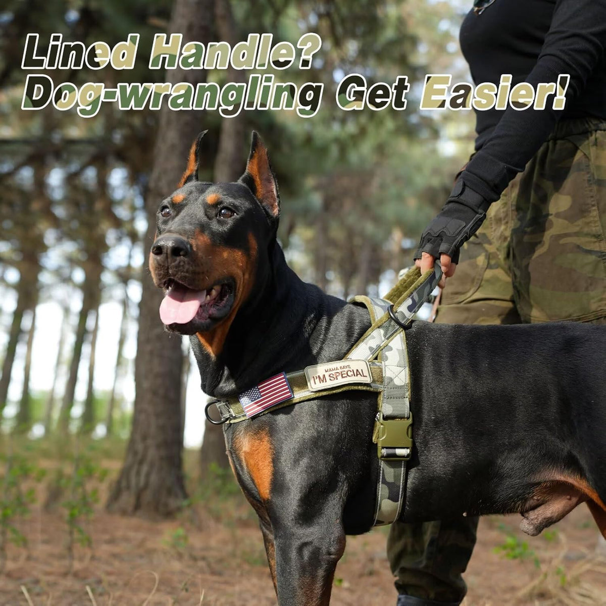 Forestpaw No Pull Dog Harness - Soft Flannel Padded Tactical Dog Vest Harness with Quick Release