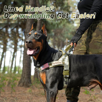 Forestpaw No Pull Dog Harness - Soft Flannel Padded Tactical Dog Vest Harness with Quick Release