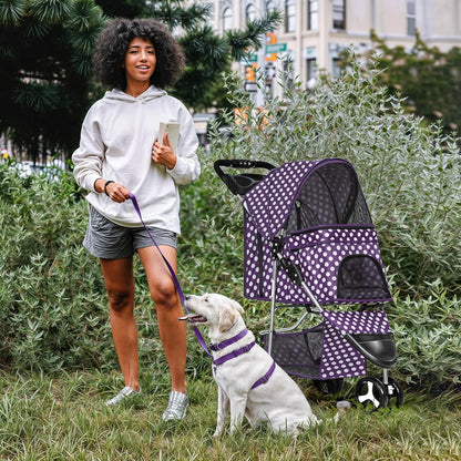 MoNiBloom 3 Wheels Pet Dog Cat Stroller for Small Medium Dogs Cats, Foldable Jogger Stroller