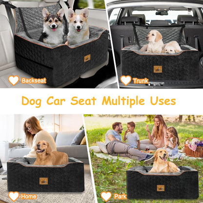 Dog Car Seat for Medium/Large Dog Booster Seat for Dogs Under 60 lbs or 2 Small Dogs