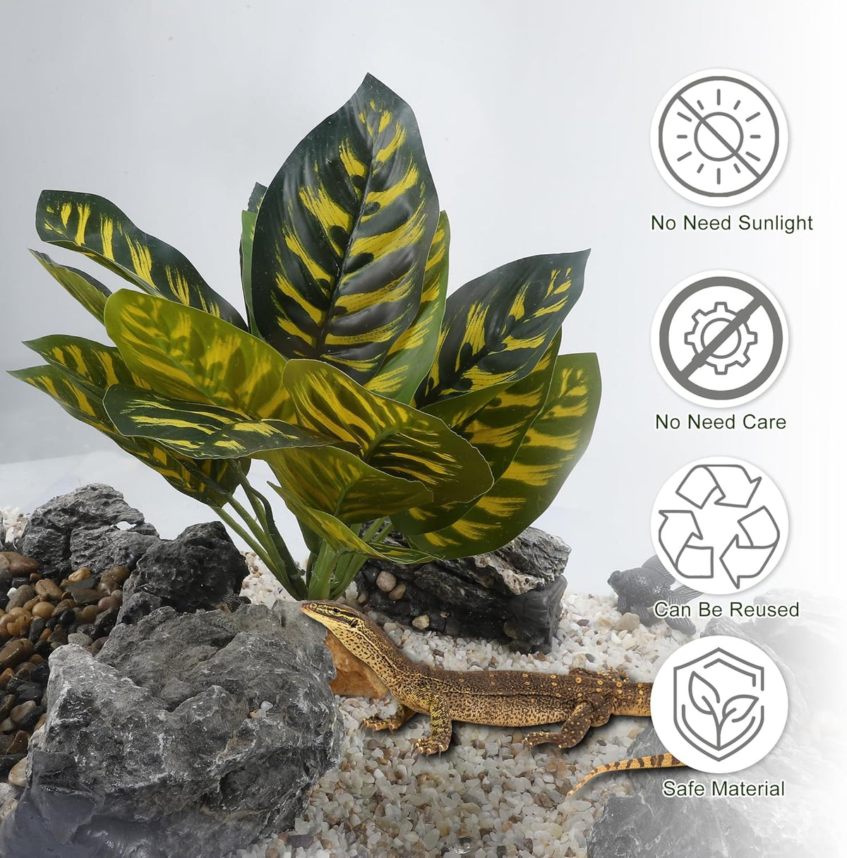Reptile Plants Decoration, Reptile Plants for Terrarium Decor, Reptile Artificial Plant, Amphibian