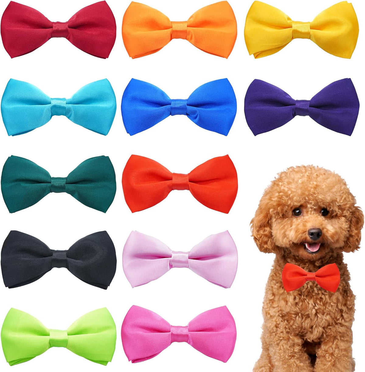 PET SHOW 12 Colors Plain Small Dogs Collar Embellishment Attachment Bow Ties Puppies Cats Collar