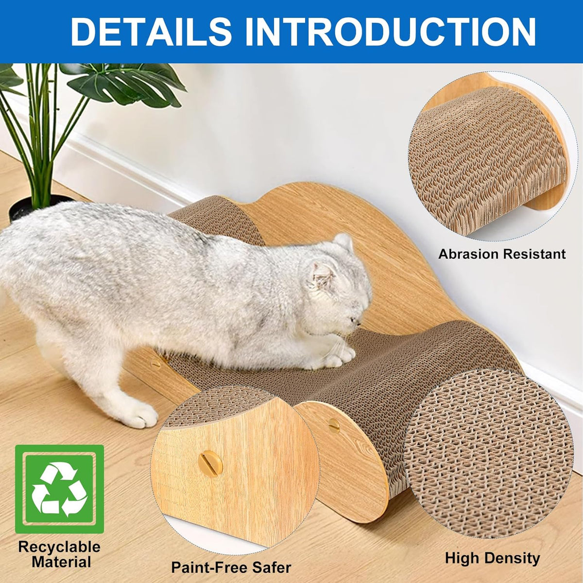 Cat Scratcher Cardboard, Scratching Pad House Bed Furniture Protector, Infinity Shape, Curved