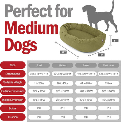Majestic Pet 32 Inch Suede Shredded Memory Foam Mix Calming Medium Dog Bed Washable 32 x 23 x 7