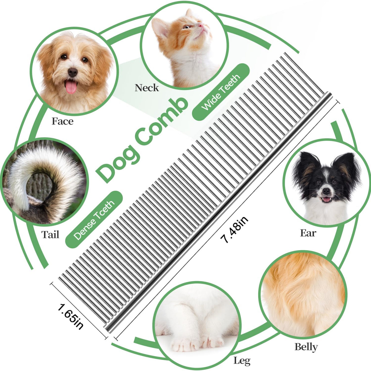 Dog & Cat Brush,Pet Grooming Kit 4PCS- Dog Brush for Shedding| A Pair Pet Hair Removal Gloves|