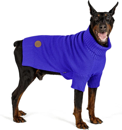 cyeollo Dog Sweater Pullover Turtleneck for Large Dogs, Classic Knitwear Fall Winter Cold Weather