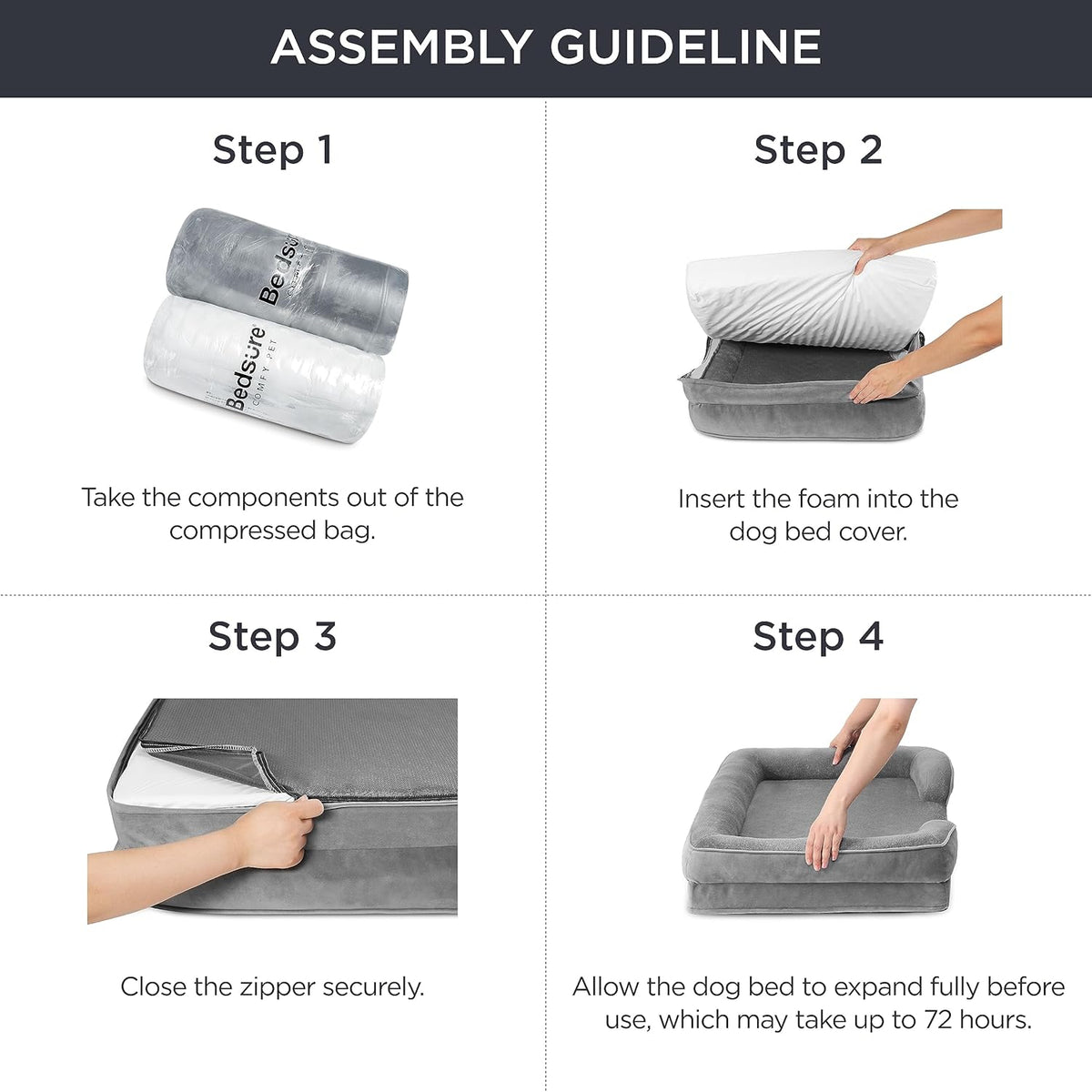 Bedsure Orthopedic Dog Beds for Small Dogs - Washable Small Dog Cat Bed Waterproof, Comfort Pet