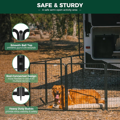 FXW Rollick Unleashed Dog Playpen for Indoor, Yard, RV Camping, 32 inch 48 Panels for Small and