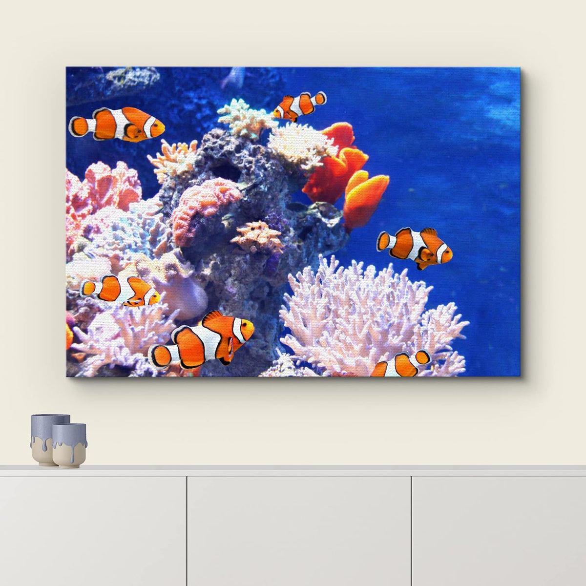 wall26 Canvas Print Wall Art Clownfish Underwater Tropical Coral Reef Nature Animals Photography