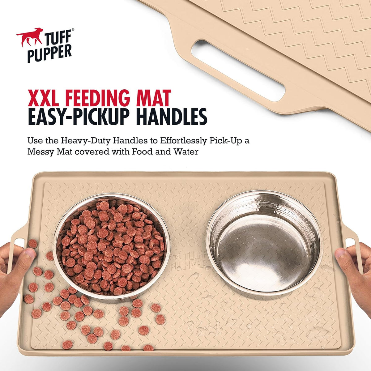 Tuff Pupper 22x16 Medium Dog Feeding Mat for Food and Water | Dog Feeding Mats for Floors |