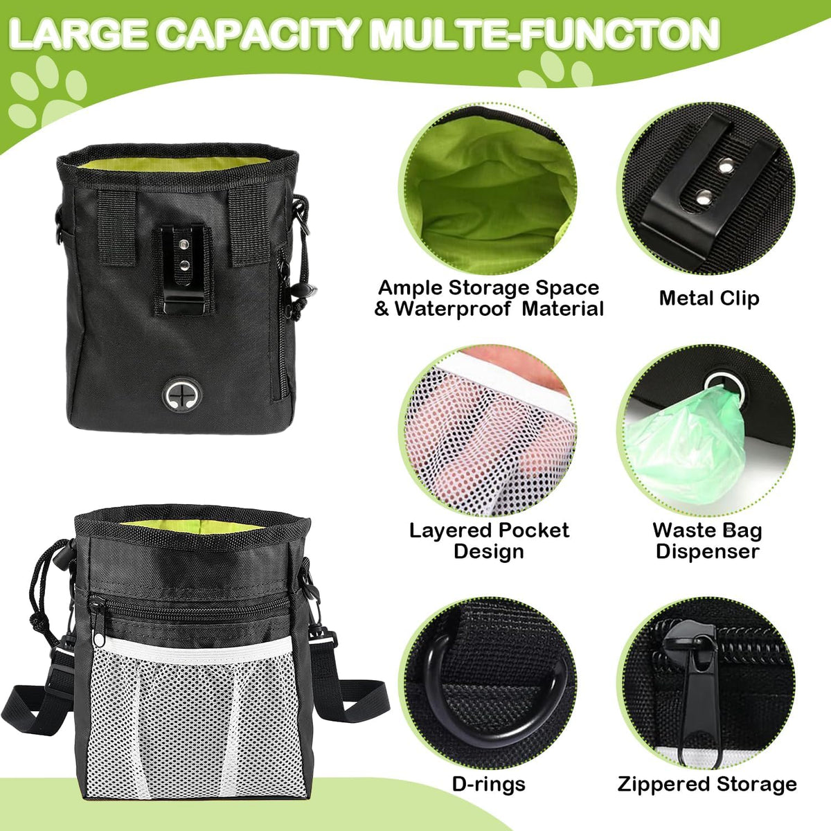 JIURUN Dog Treat Bag - Dog Training Treat Bag, Treat pouchs for Pet Training with Dog Treat Bag