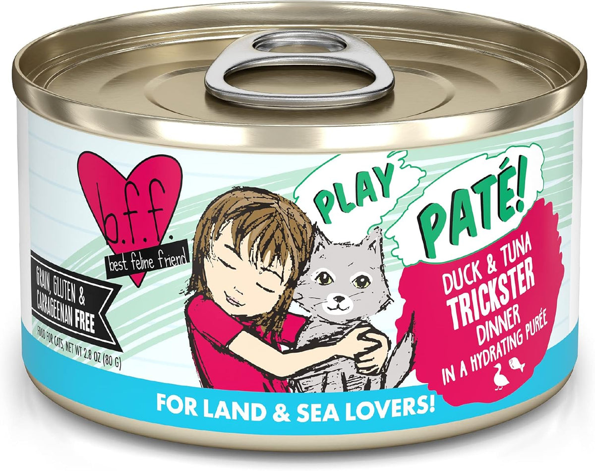Weruva B.F.F. Play - Best Feline Friend Paté Lovers, Aw Yeah!, Duck & Tuna Trickster with Duck &