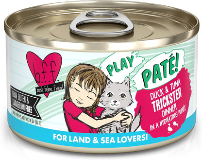 Weruva B.F.F. Play - Best Feline Friend Paté Lovers, Aw Yeah!, Duck & Tuna Trickster with Duck &