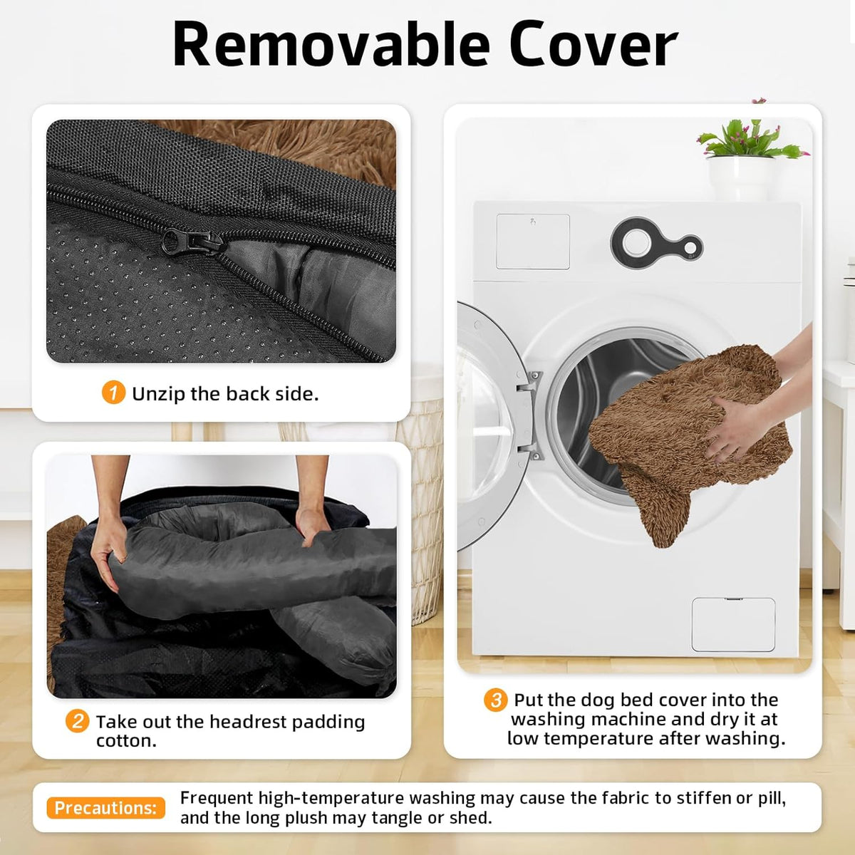 GGIB Calming Dog Bed Fluffy Plush Dog Mat for Furniture Protector with Removable Washable Cover for